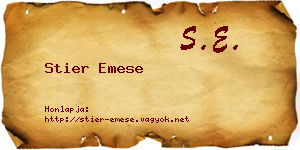 Stier Emese névjegykártya